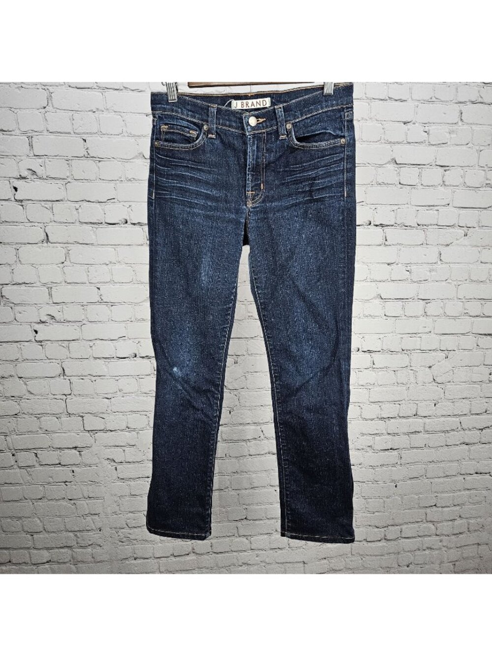 J Brand Blue Denim Mid Rise Straight Leg Dark Wash Jeans USA 28 (28x29.5)